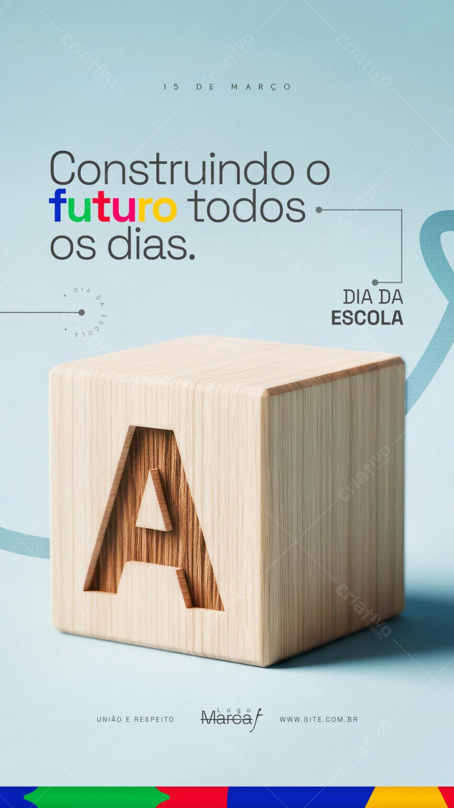 Post Instagram Dia da Escola Educação PSD Editável