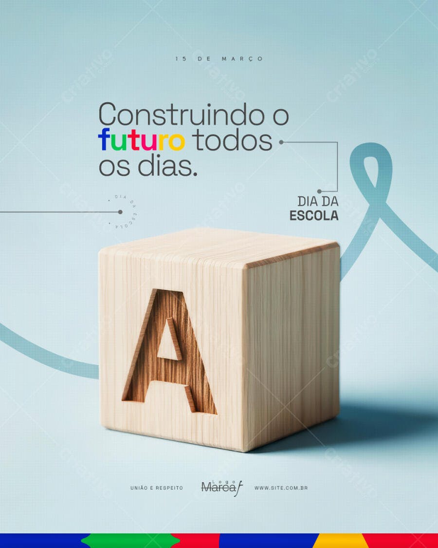 Post Dia da Escola 15 de Março Educação PSD Editável