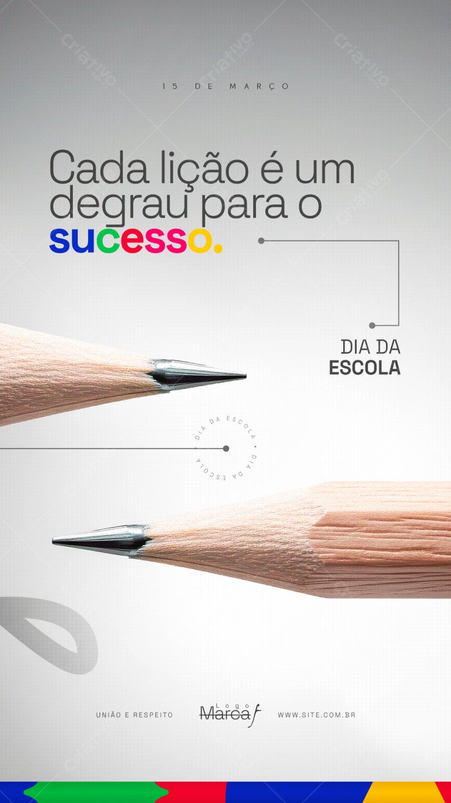 Post Instagram Dia da Escola 15 de Março PSD Editável