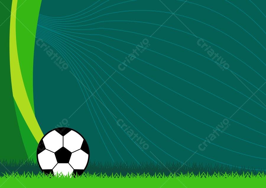 Fundo Futebol Campo Gramado com Bola PSD Editável