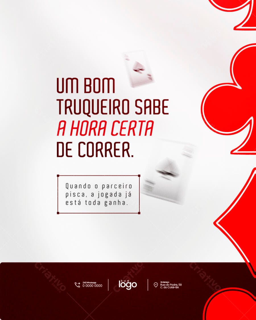 Post Instagram Truco Baralho Jogos PSD Editável