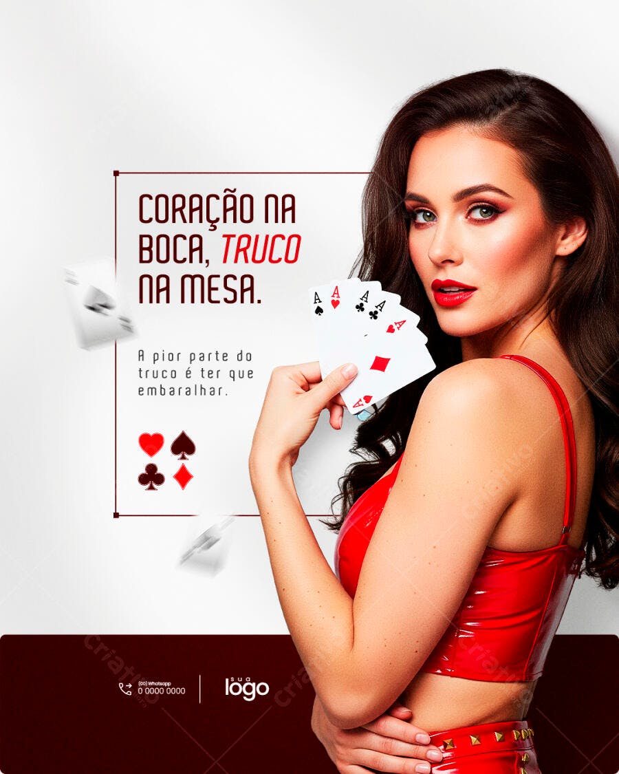 Post Instagram Cassino Poker Jogos de Cartas PSD Editável