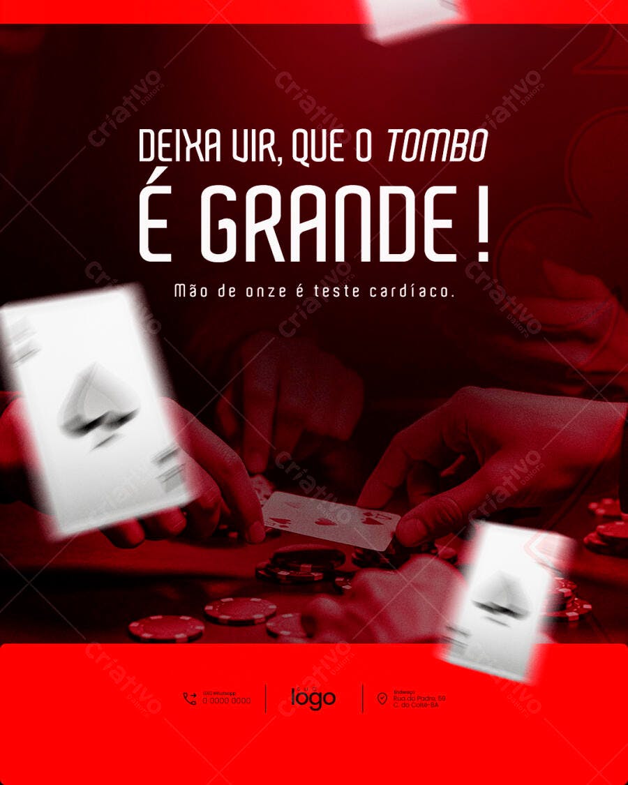 Post Instagram Cassino Poker Jogos de Azar PSD Editável