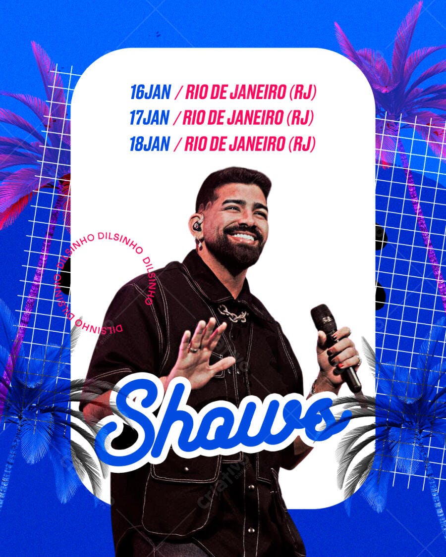 Post Instagram Shows Eventos Música PSD Editável