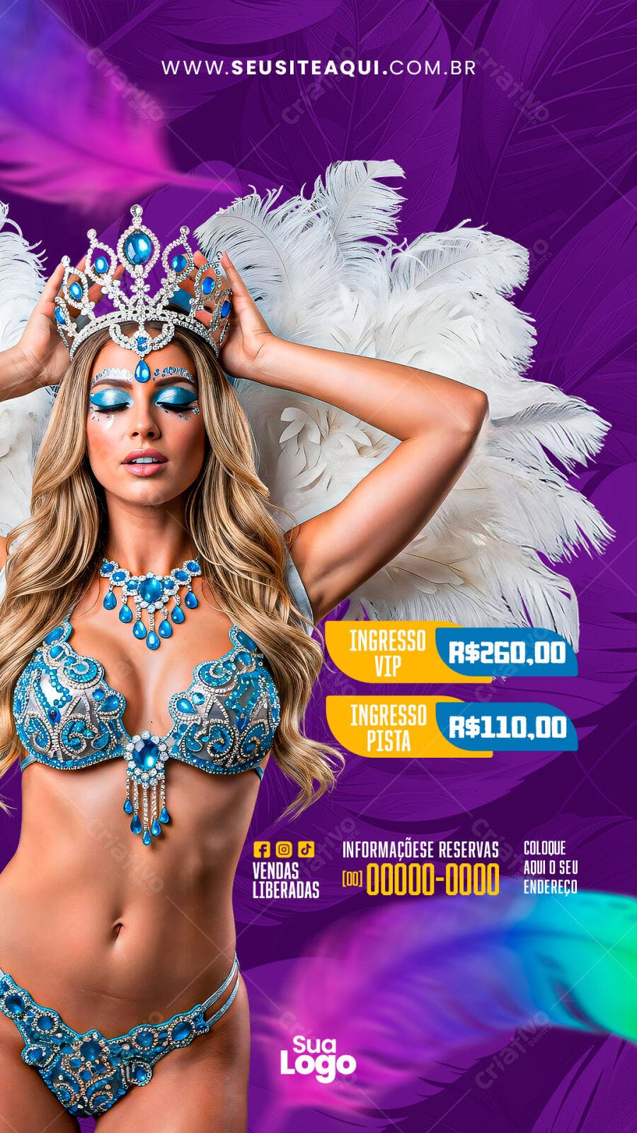 Story Instagram Carnaval Fevereiro PSD Editável