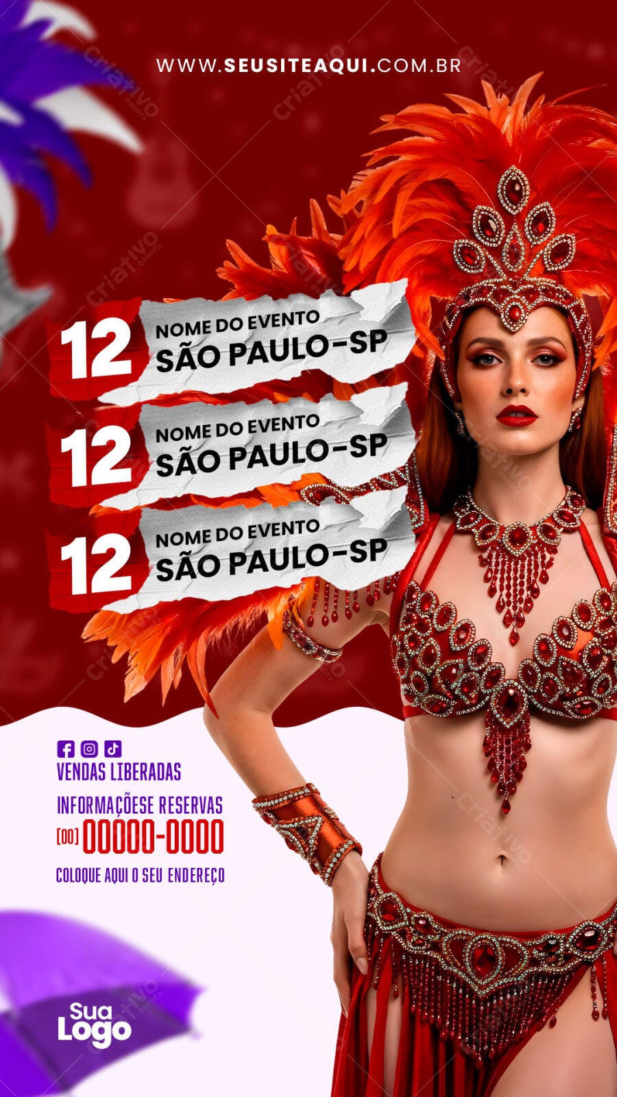 Story Instagram Carnaval Evento Festa PSD Editável