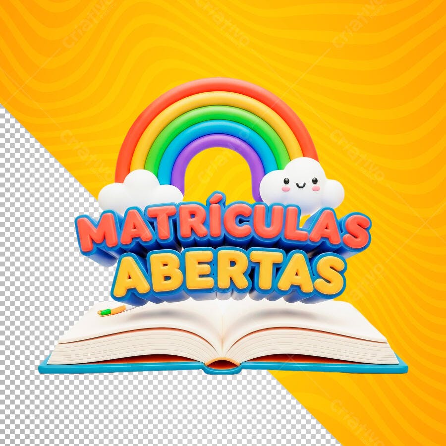 Matrículas Abertas Educação Escola PSD Editável