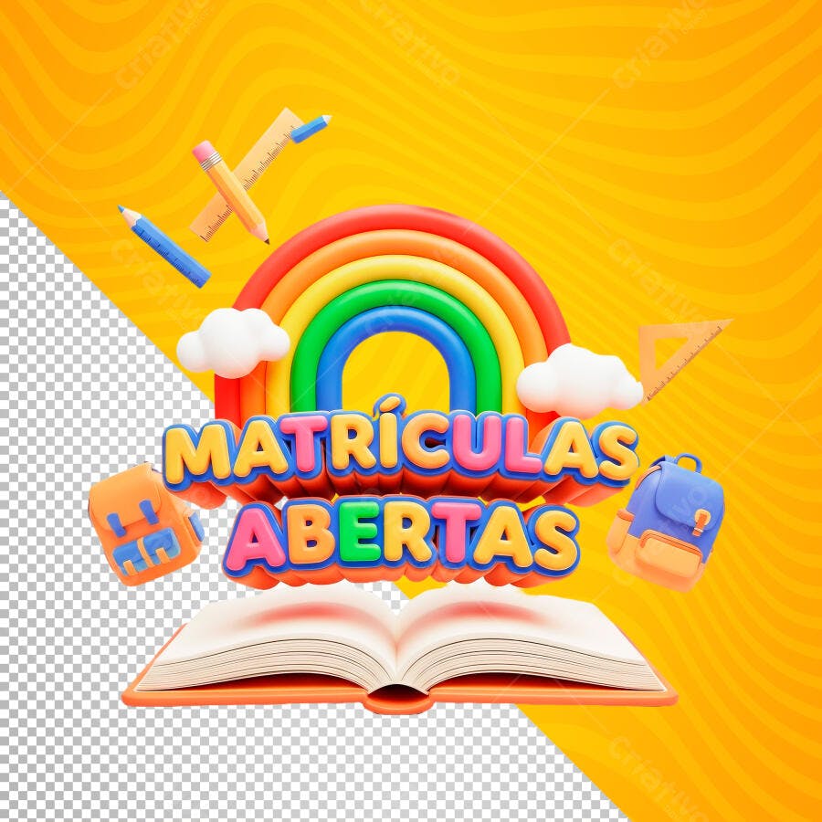 Matrículas Abertas Escola Educação PSD Editável