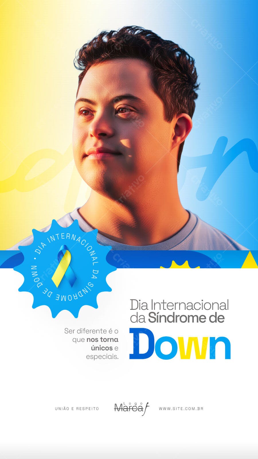 Post Instagram Dia Internacional da Síndrome de Down PSD Editável