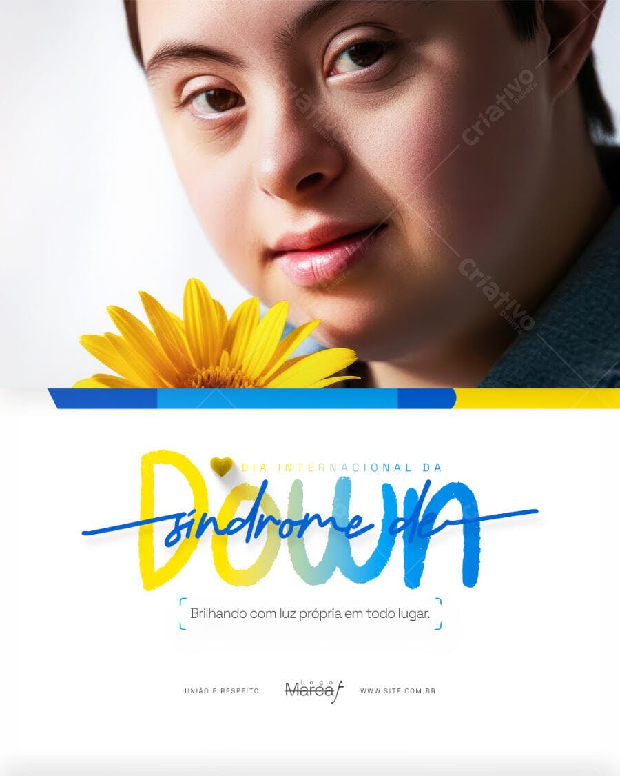 Post Dia Internacional da Síndrome de Down PSD Editável