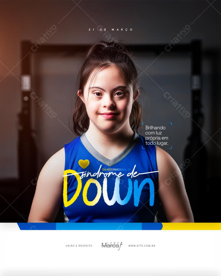 Post Instagram Dia Internacional da Síndrome de Down PSD Editável