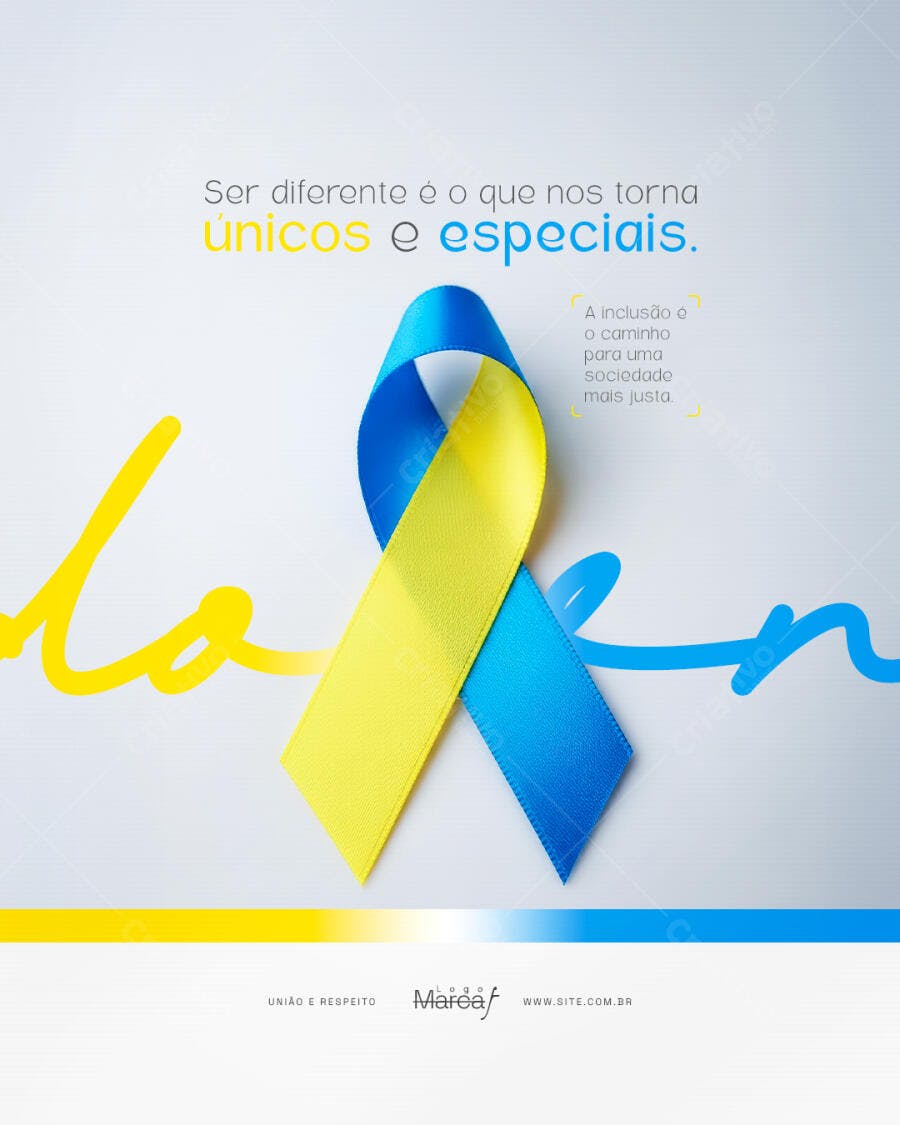 Post Instagram Conscientização Autismo Abril Azul PSD Editável