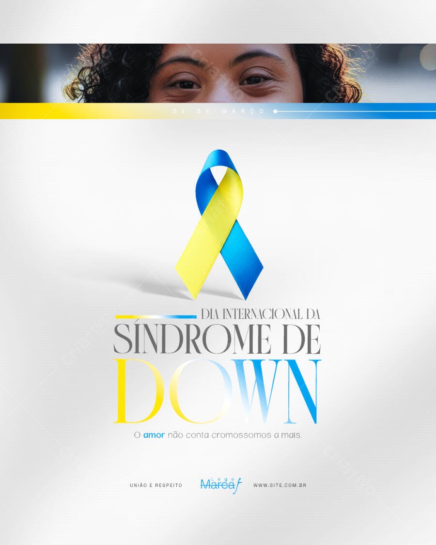 Post Dia Internacional da Síndrome de Down PSD Editável