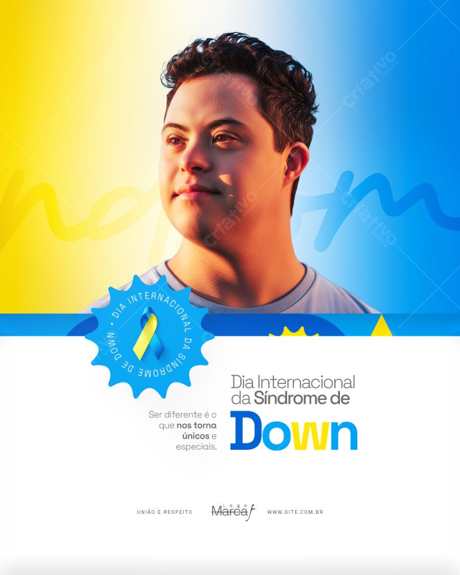 Post Instagram Dia Internacional Síndrome de Down PSD Editável