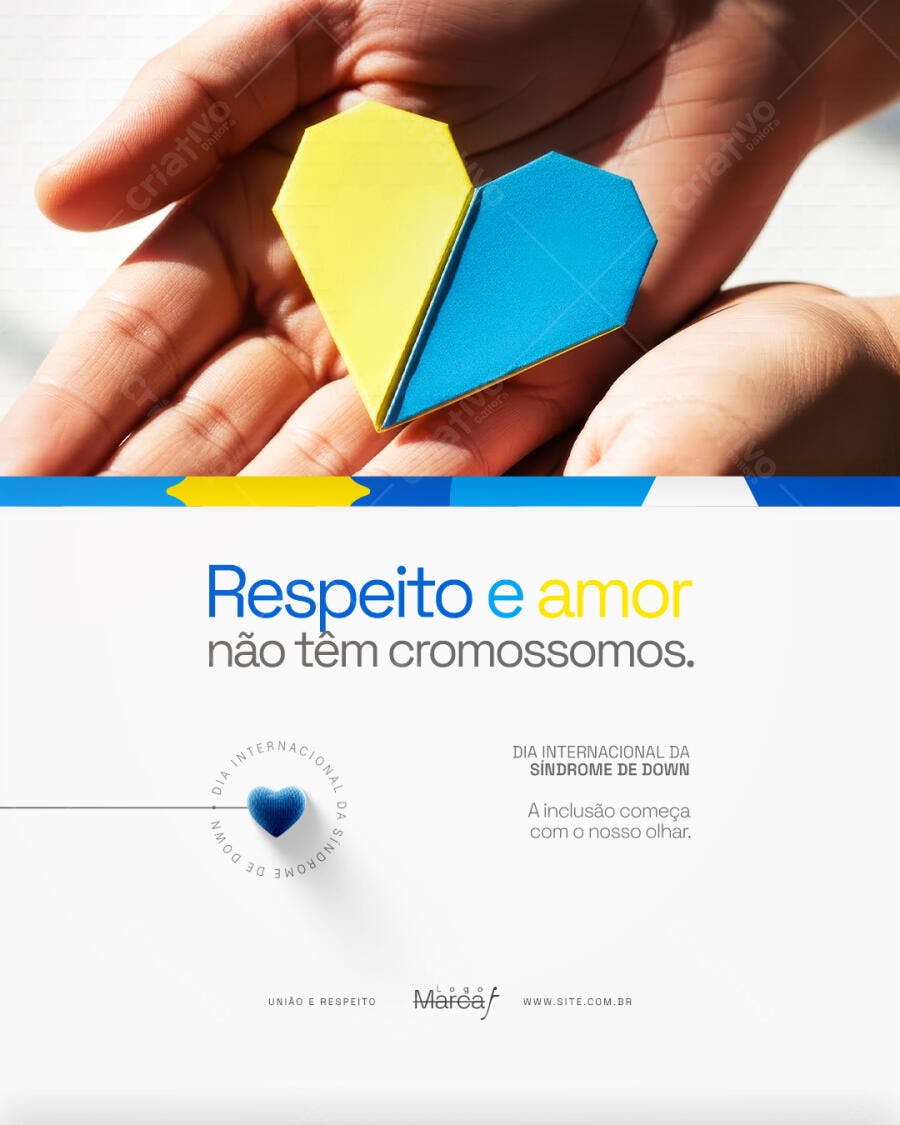 Post Instagram Dia Internacional da Síndrome de Down PSD Editável