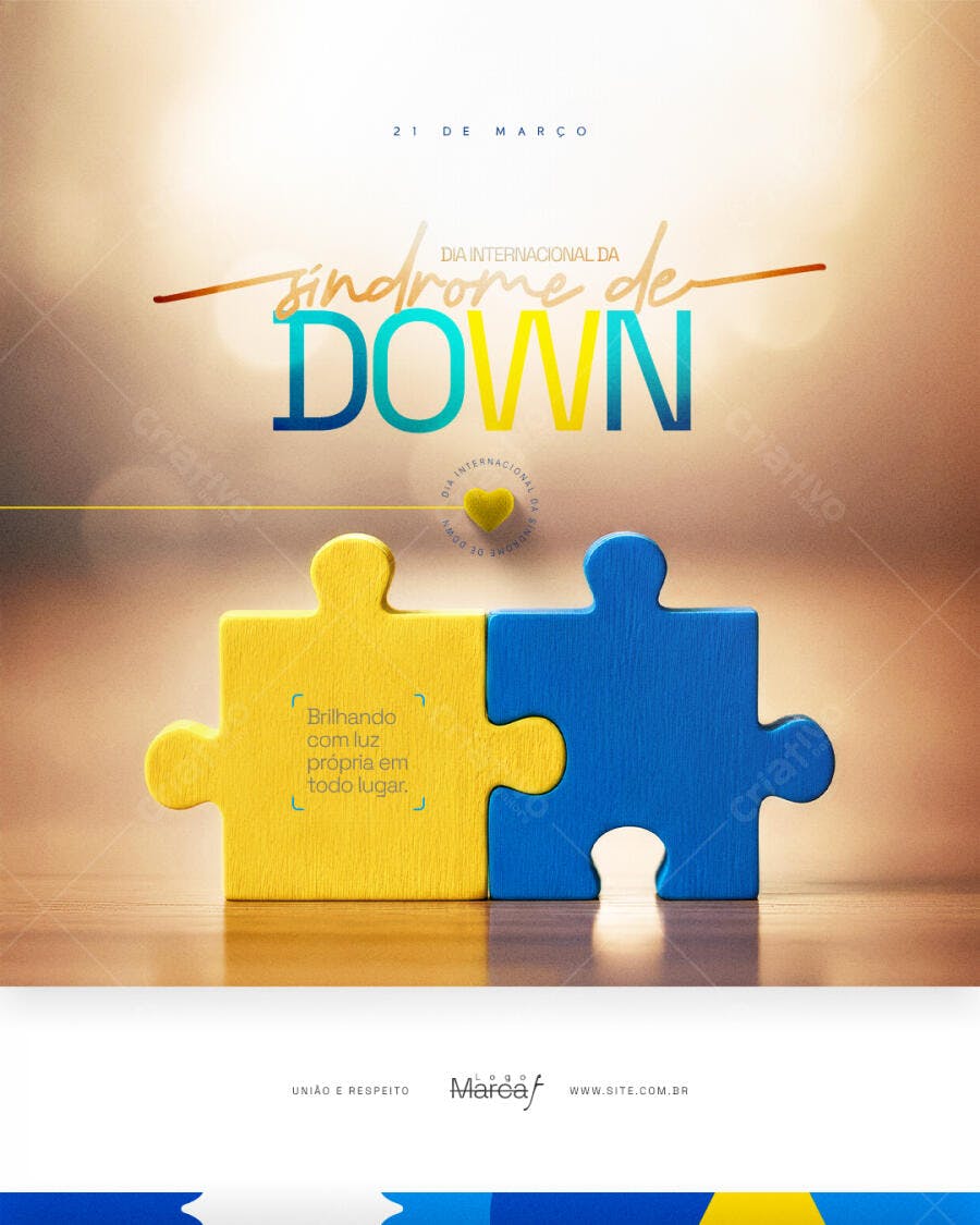 Post Dia Internacional da Síndrome de Down PSD Editável
