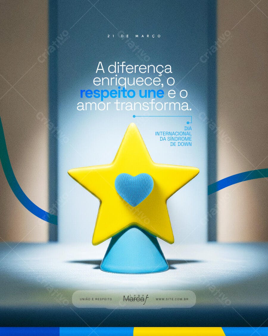 Post Dia Internacional da Síndrome de Down PSD Editável