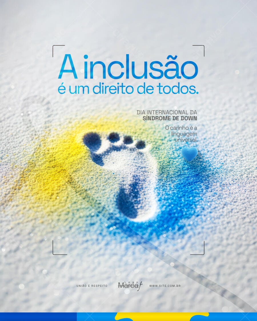 Post Dia Internacional da Síndrome de Down Inclusão PSD Editável