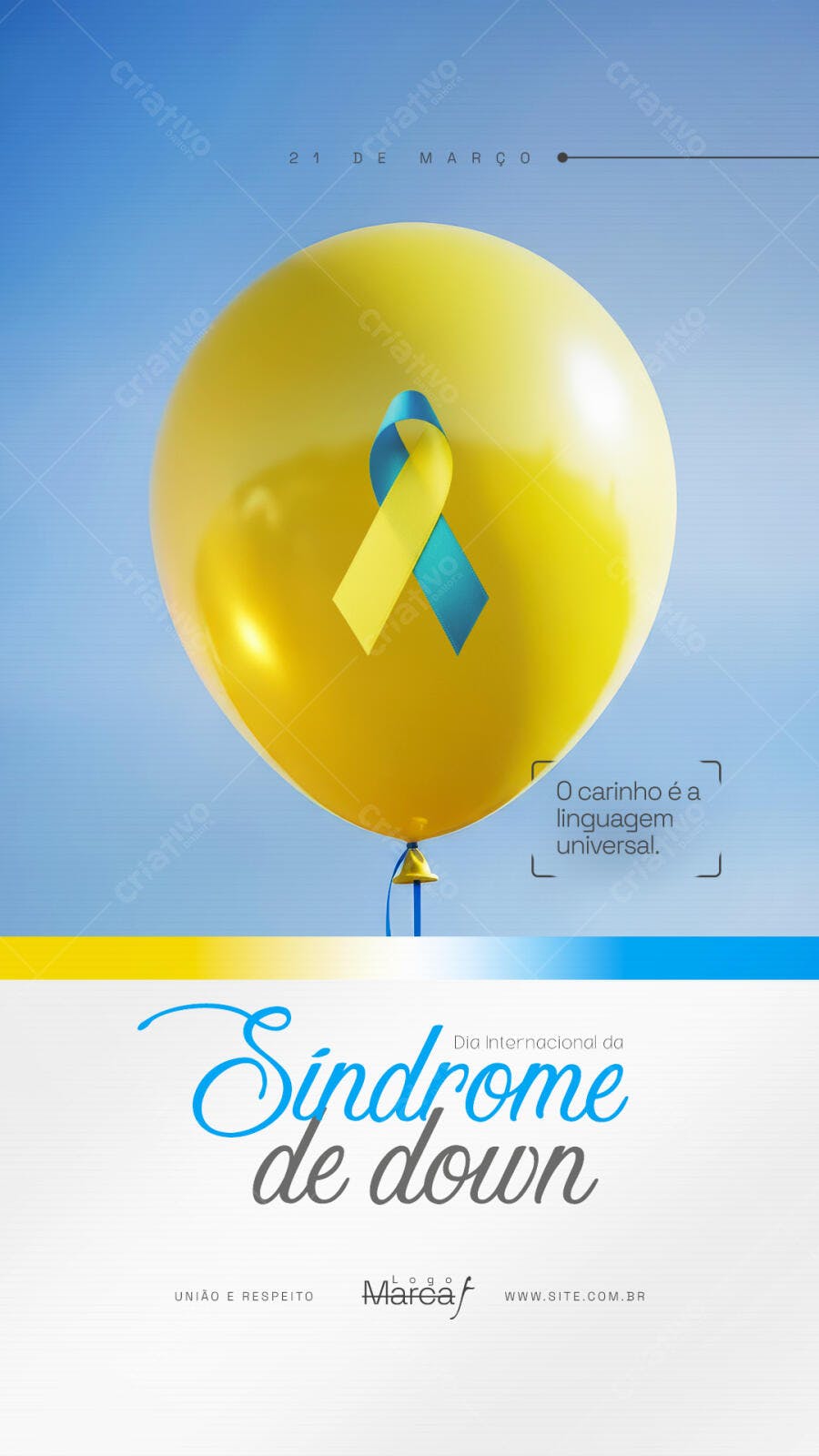 Post Instagram Dia Internacional da Síndrome de Down PSD Editável