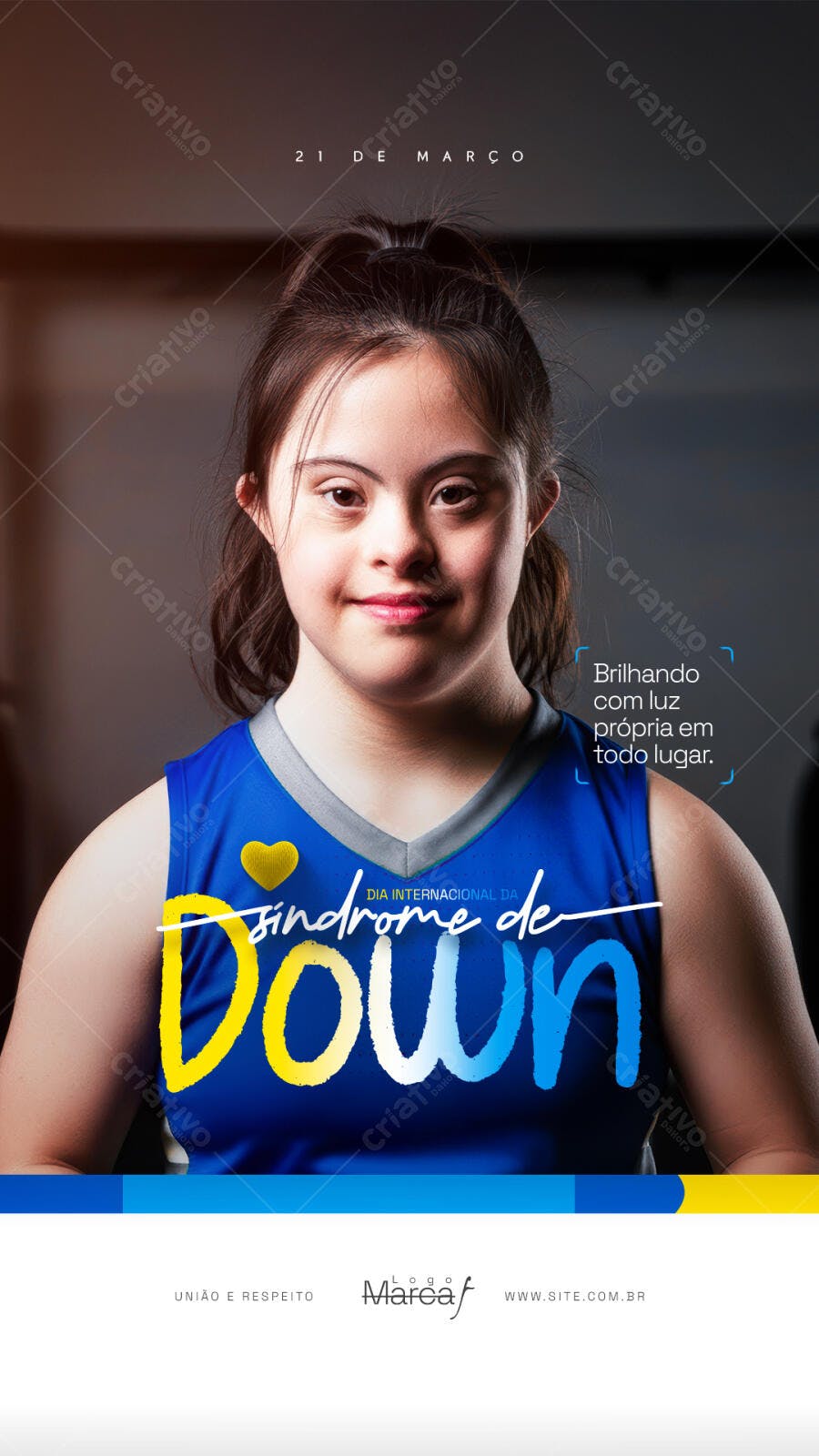 Post Instagram Dia Internacional da Síndrome de Down PSD Editável