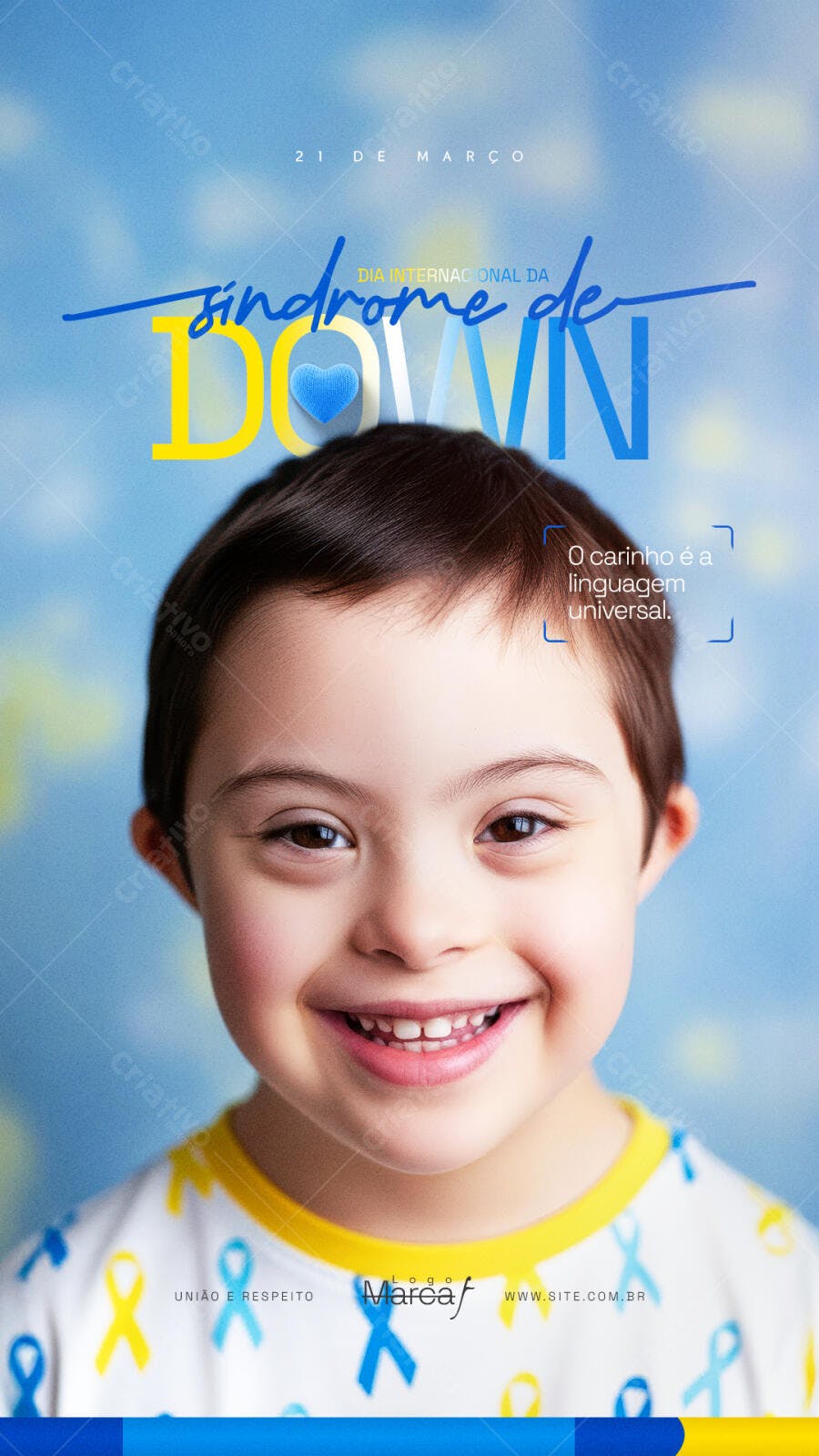 Post Dia Internacional da Síndrome de Down Março PSD Editável