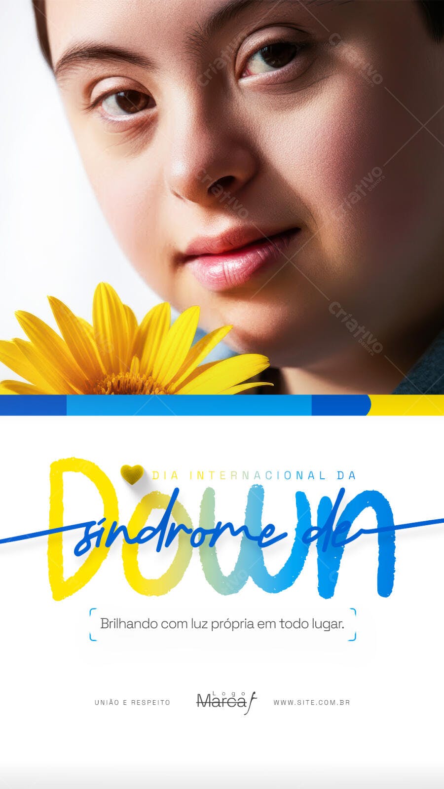 Post Dia Internacional da Síndrome de Down PSD Editável