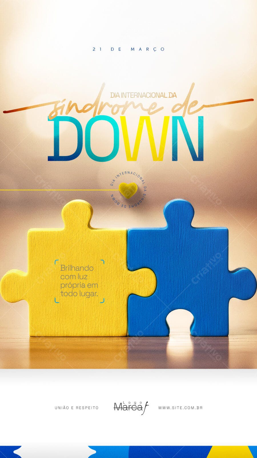 Post Dia Internacional da Síndrome de Down Março PSD Editável