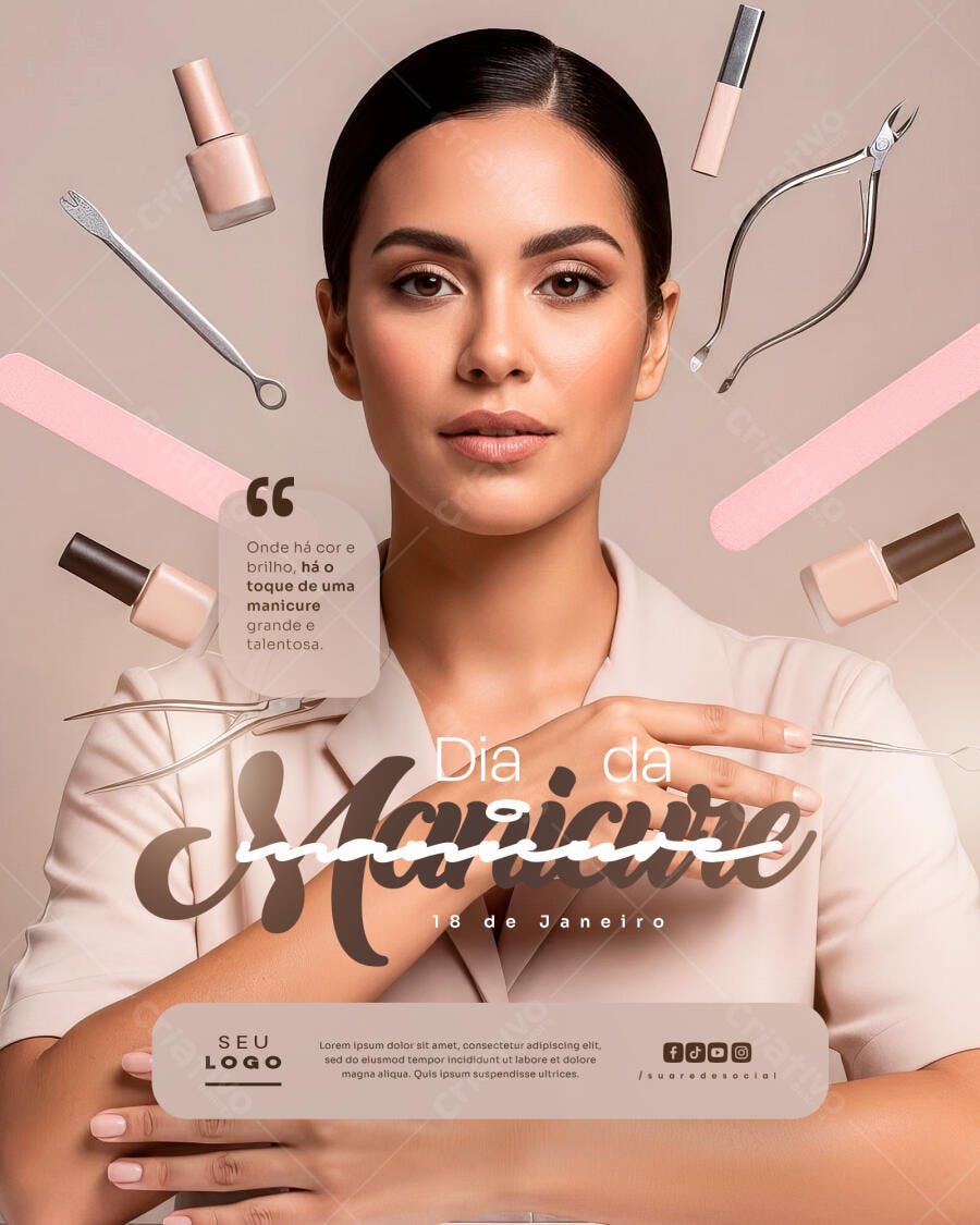 Flyer Dia da Manicure PSD Editável