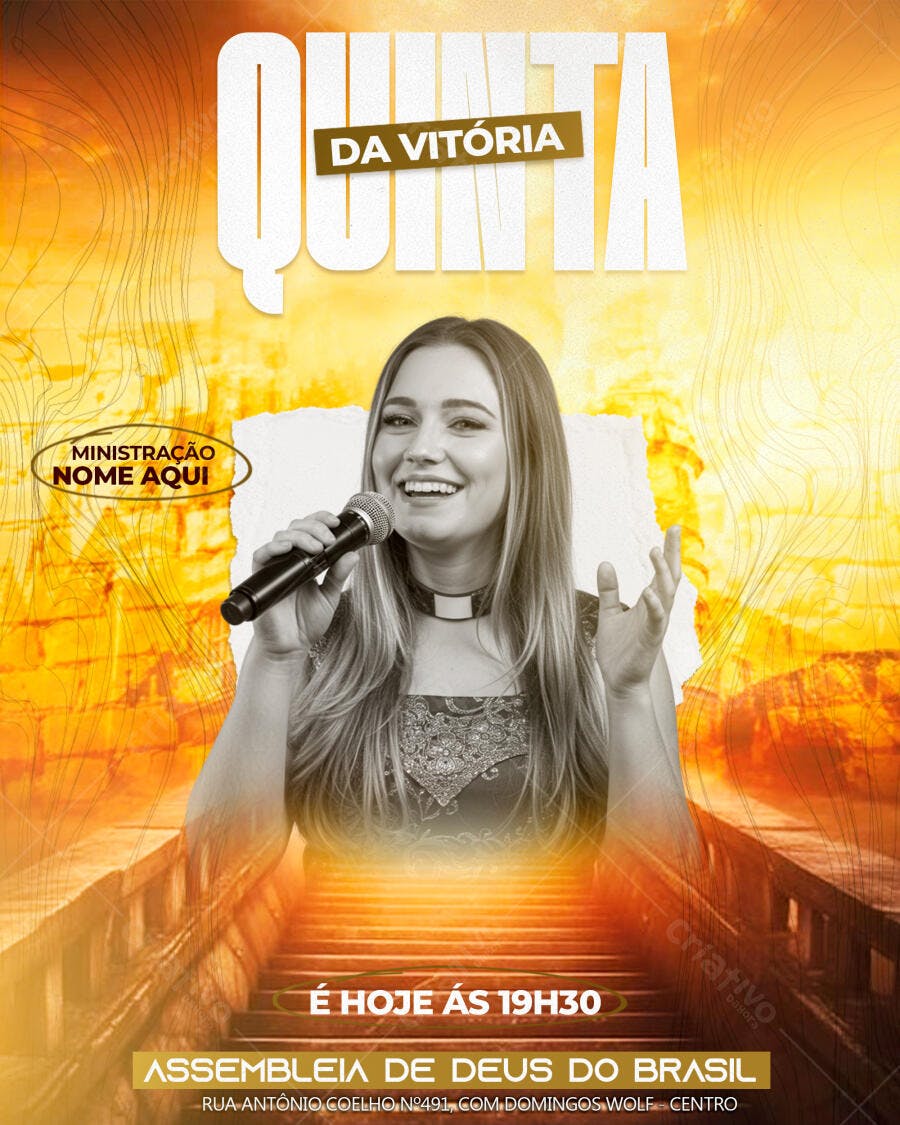 Flyer Evento Religioso Quinta da Vitória PSD Editável