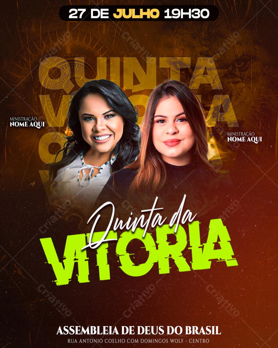 Flyer Evento Religioso Quinta da Vitória PSD Editável