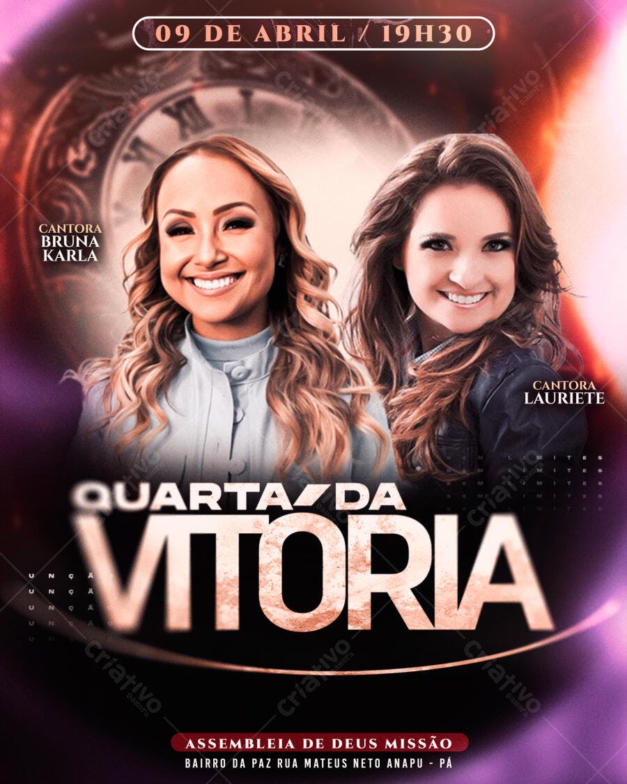 Flyer Quarta da Vitória Igreja Evangélica PSD Editável