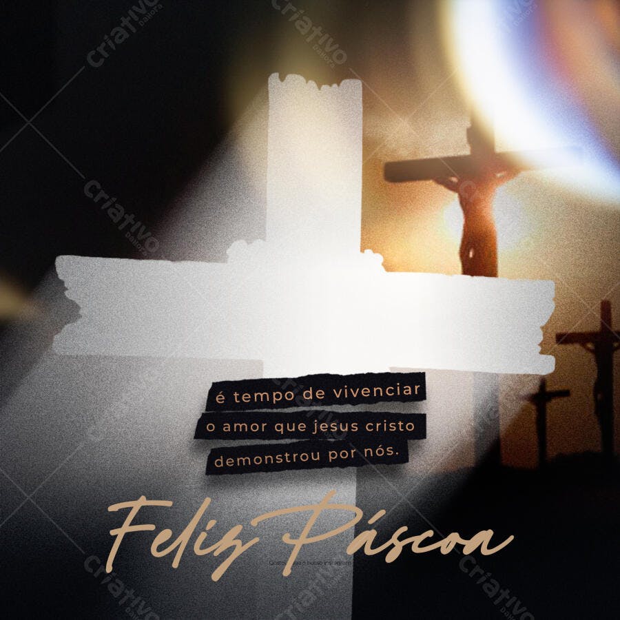 Post Instagram Páscoa Celebração Religiosa PSD Editável