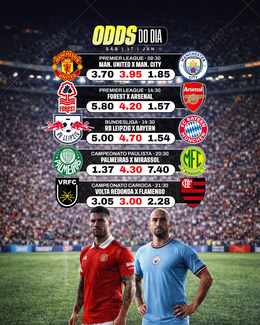 Post Instagram Odds do Dia Apostas Esportivas PSD Editável