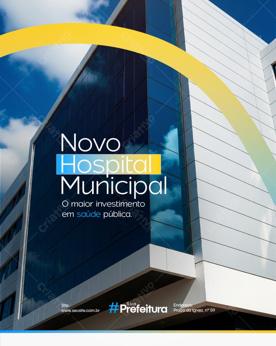 Post Social Media Hospital Municipal Saúde Pública PSD Editável