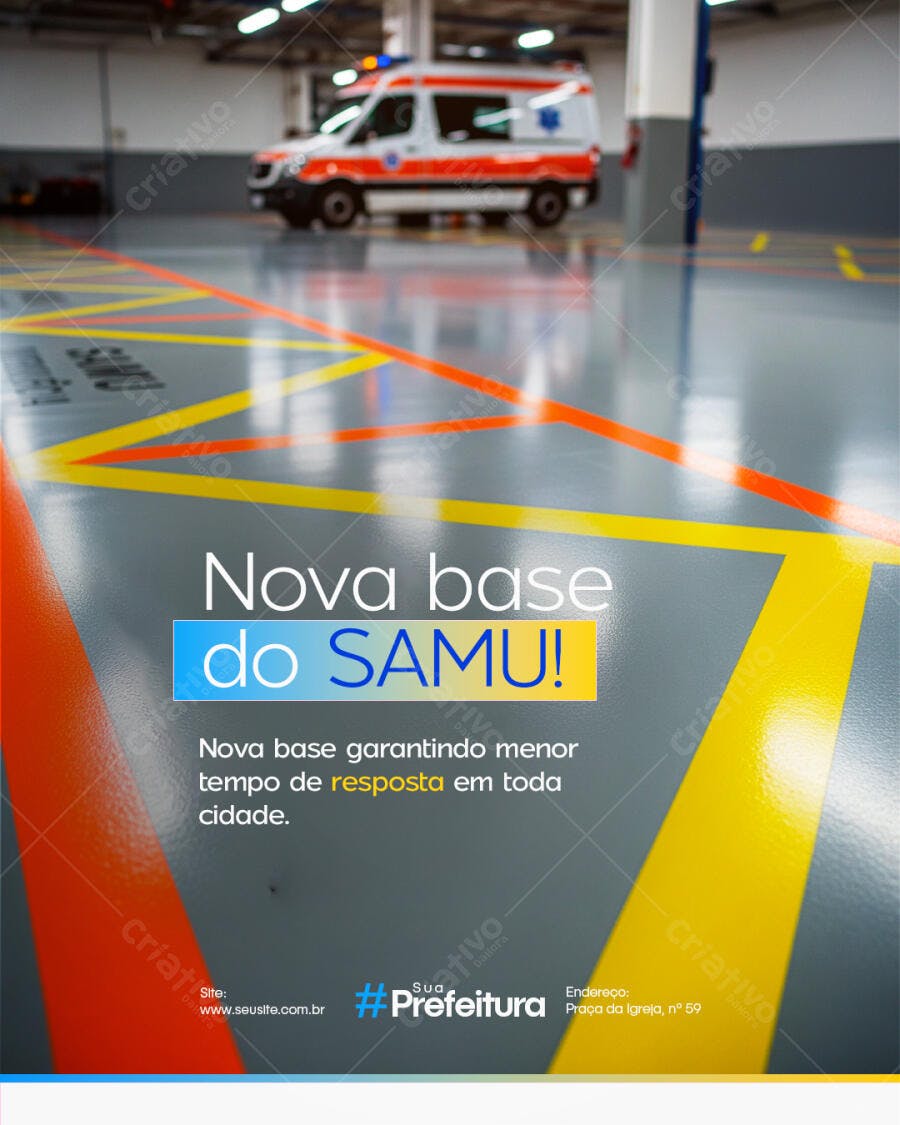 Flyer Nova Base SAMU Saúde Pública PSD Editável