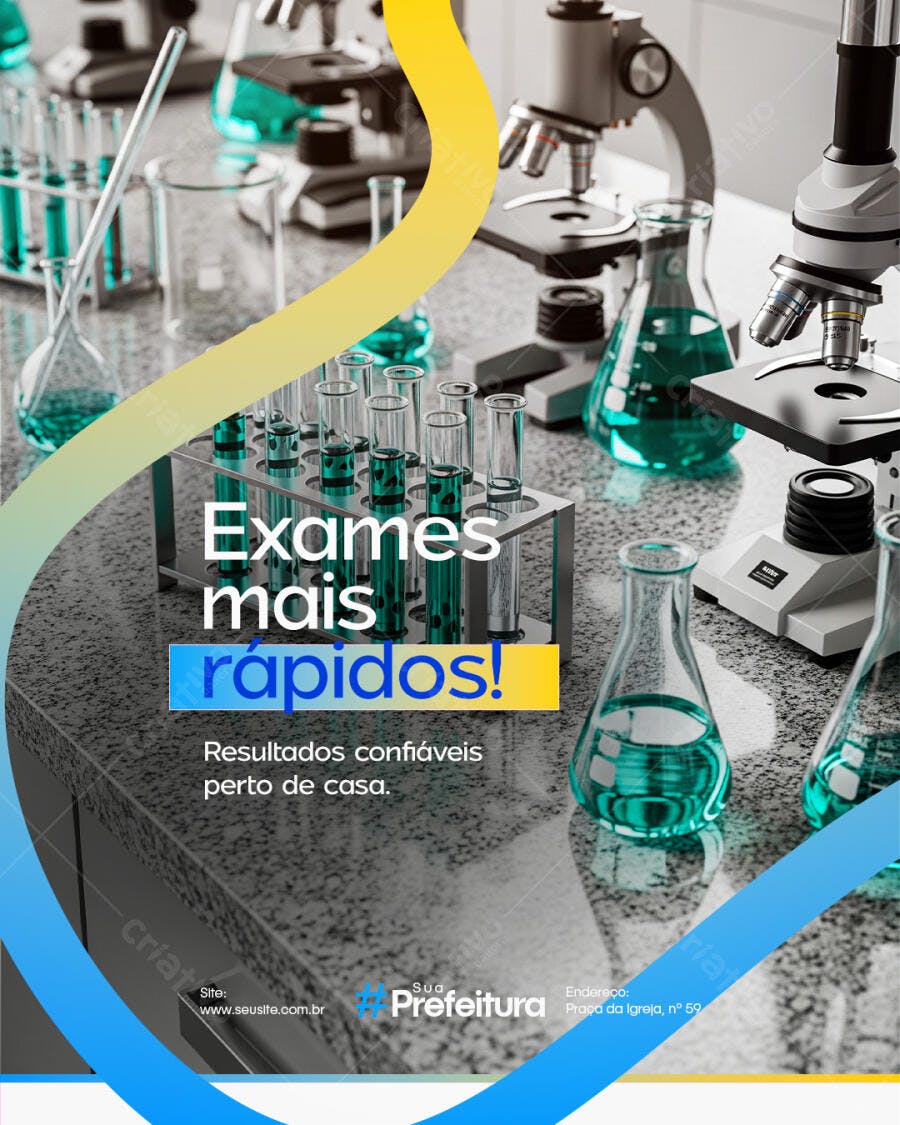 Flyer Clínica Médica Exames Laboratoriais PSD Editável