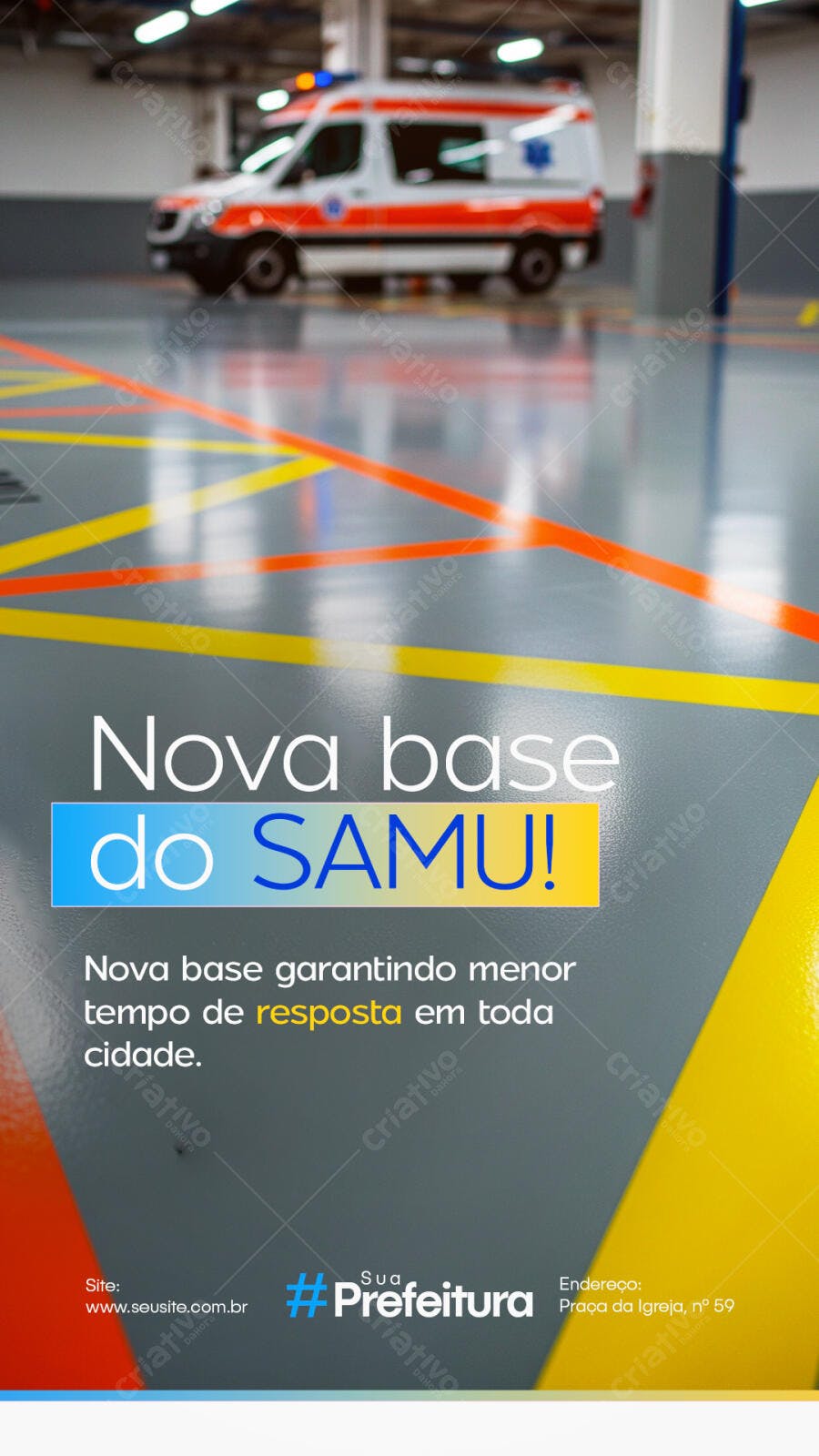 Post Social Media SAMU Prefeitura PSD Editável