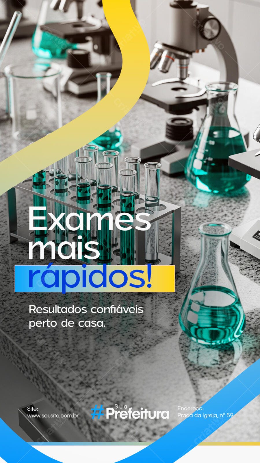 Story Instagram Laboratório Exames Rápidos PSD Editável