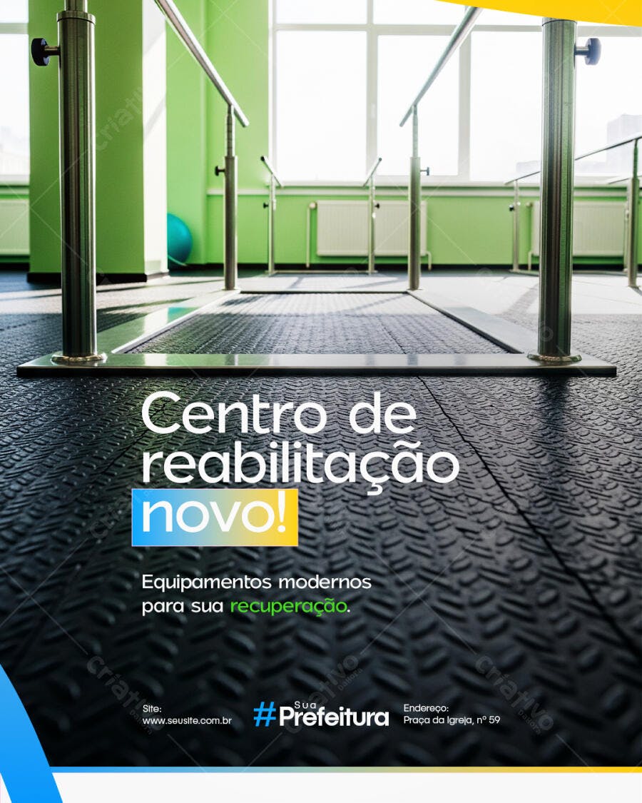 Post Instagram Centro Reabilitação Fisioterapia PSD Editável