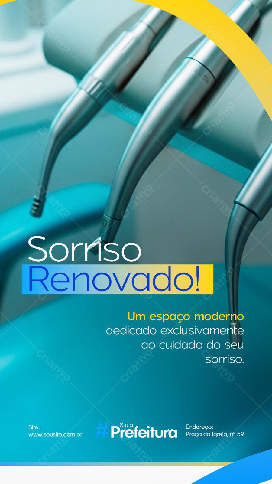 Flyer Odontológico Sorriso Renovado Campanha Clínica PSD Editável