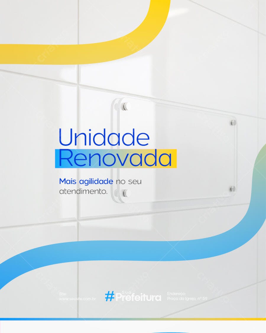 Post Redes Sociais Unidade Renovada Prefeitura PSD Editável