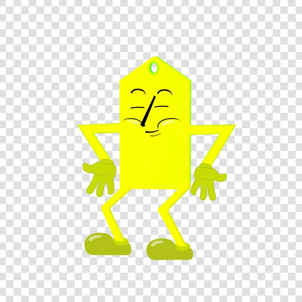 Personagem Ilustrado Amarelo Feliz Flat Design PNG Fundo Transparente