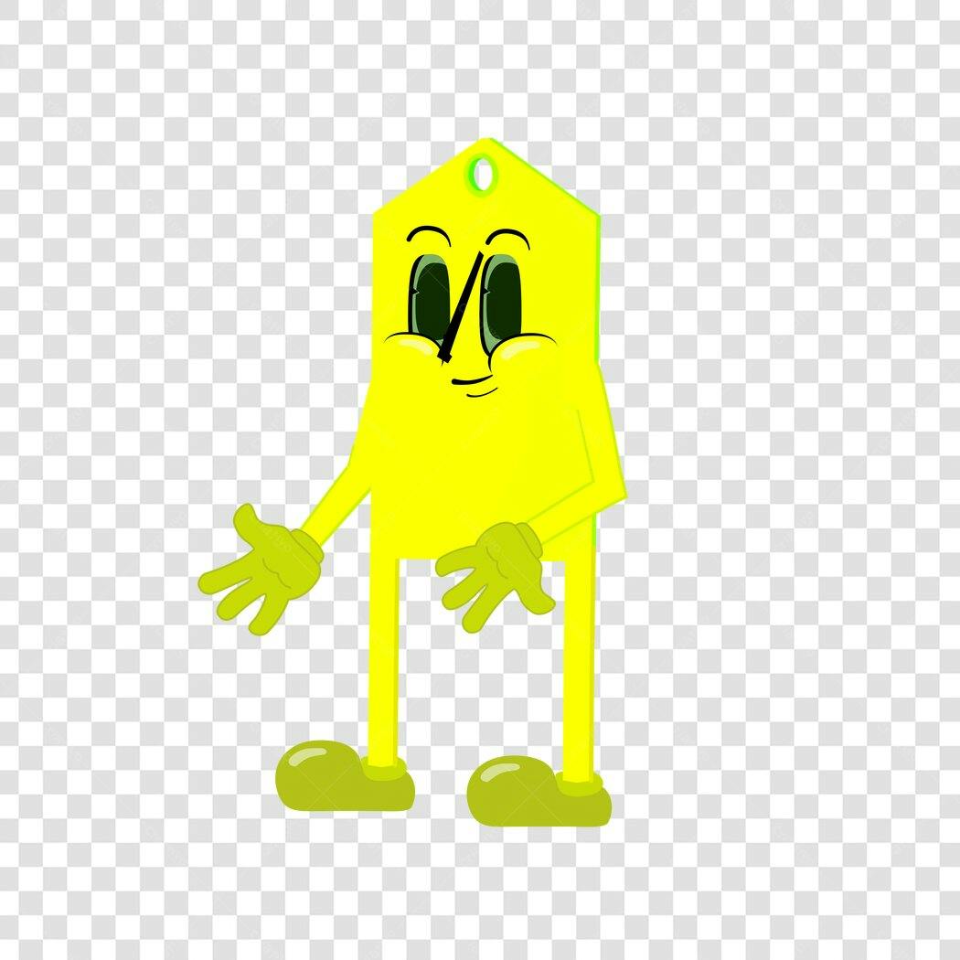 Personagem Ilustrado Amarelo Caricatura Engraçada PNG Fundo Transparente