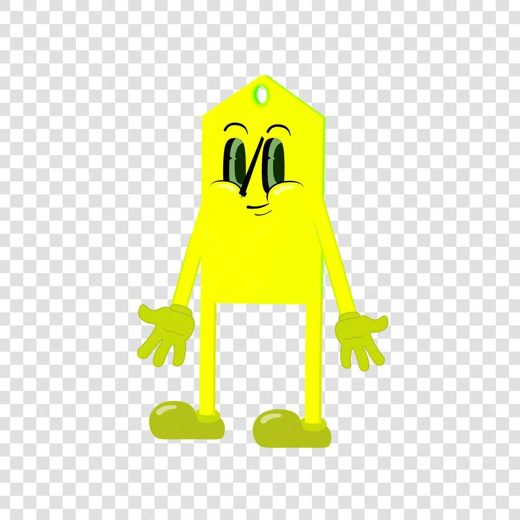 Personagem Ilustrado Retrô Amarelo Desenho Animado PNG Fundo Transparente