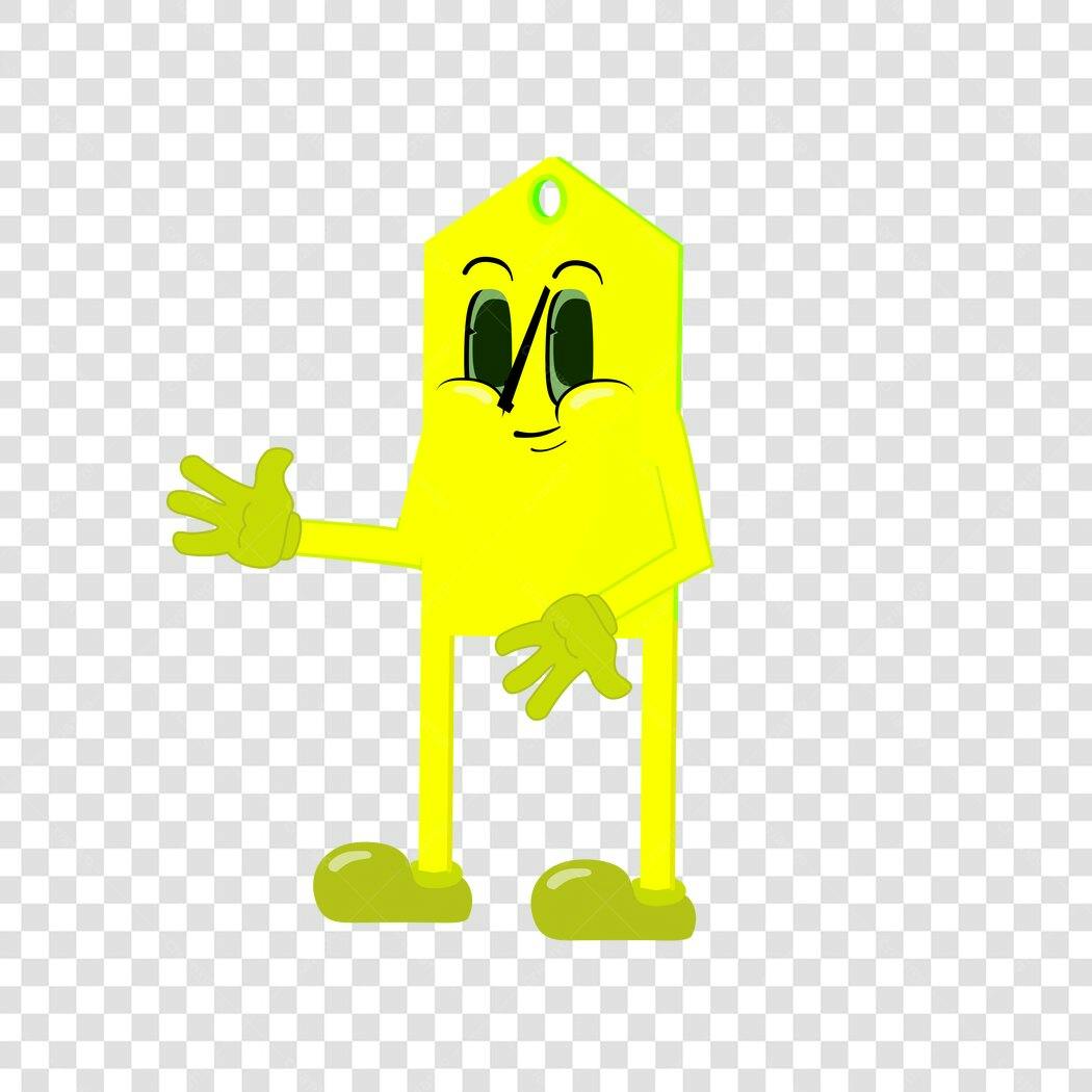 Personagem Ilustrado Amarelo Cartoon Mão Aberta PNG Fundo Transparente