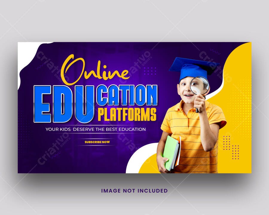 Banner Educação Online Plataformas Digitais PSD Editável
