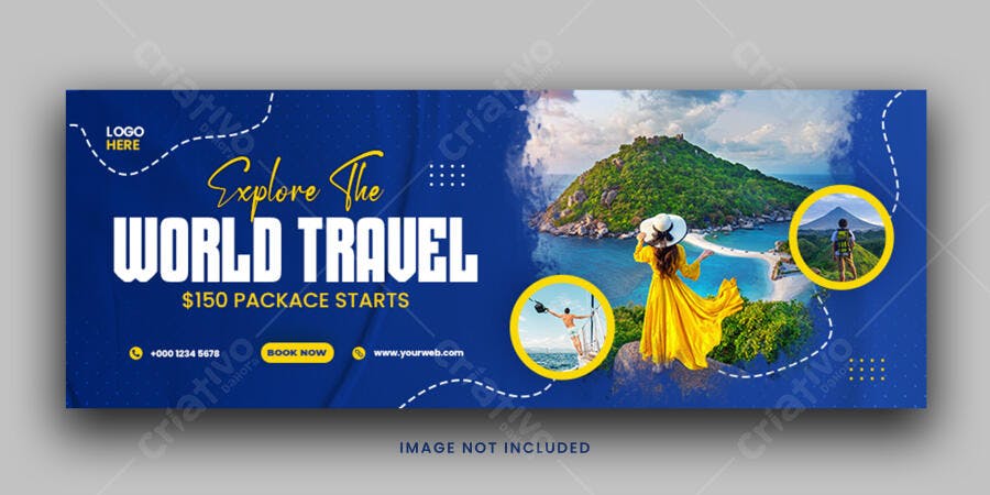 Banner Facebook Agência Viagens World Travel PSD Editável