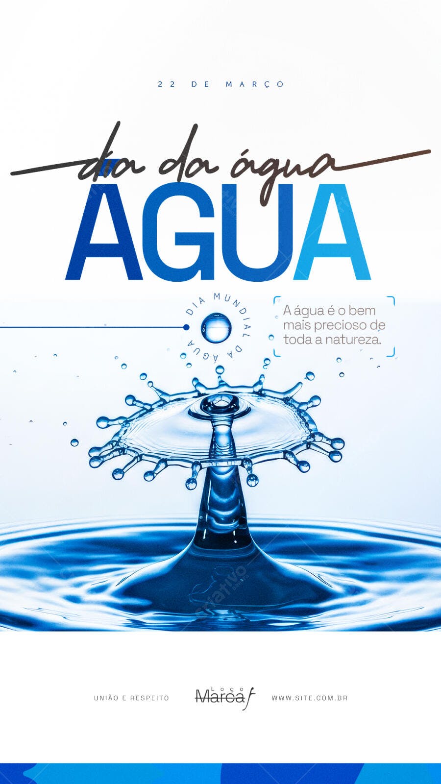 Story Dia Mundial da Água 22 de Março PSD Editável