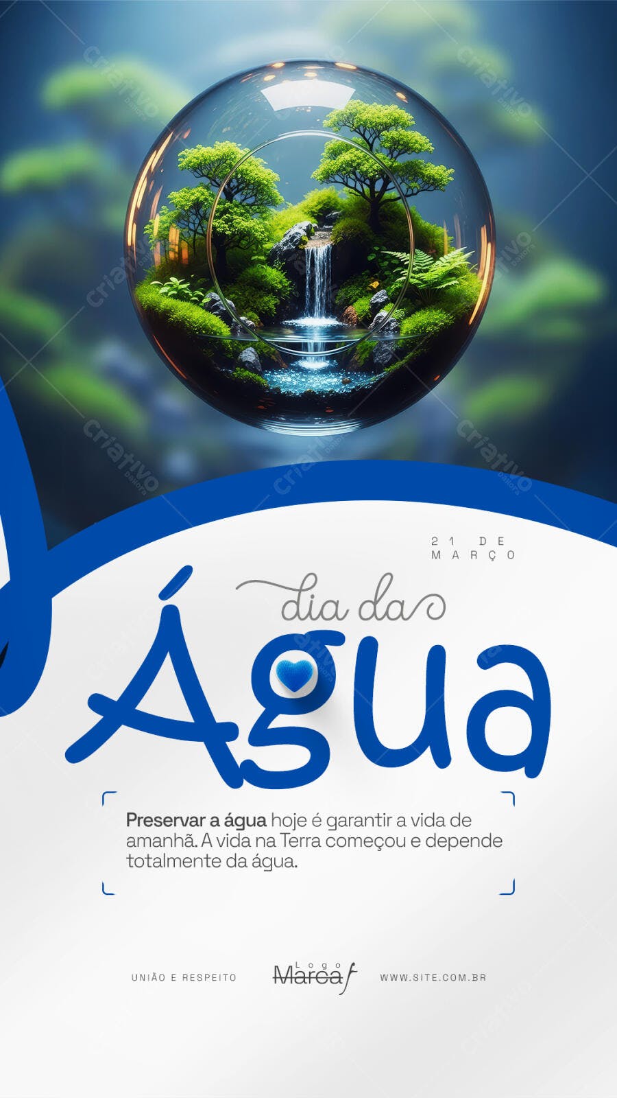 Story Dia Mundial da Água 21 de Março PSD Editável