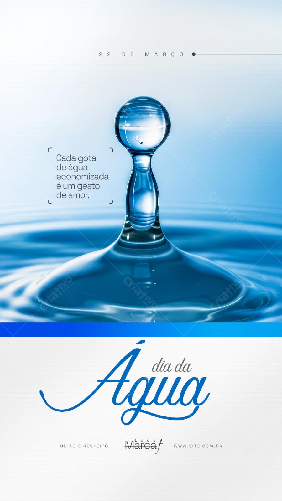 Story Dia da Água 22 de Março PSD Editável